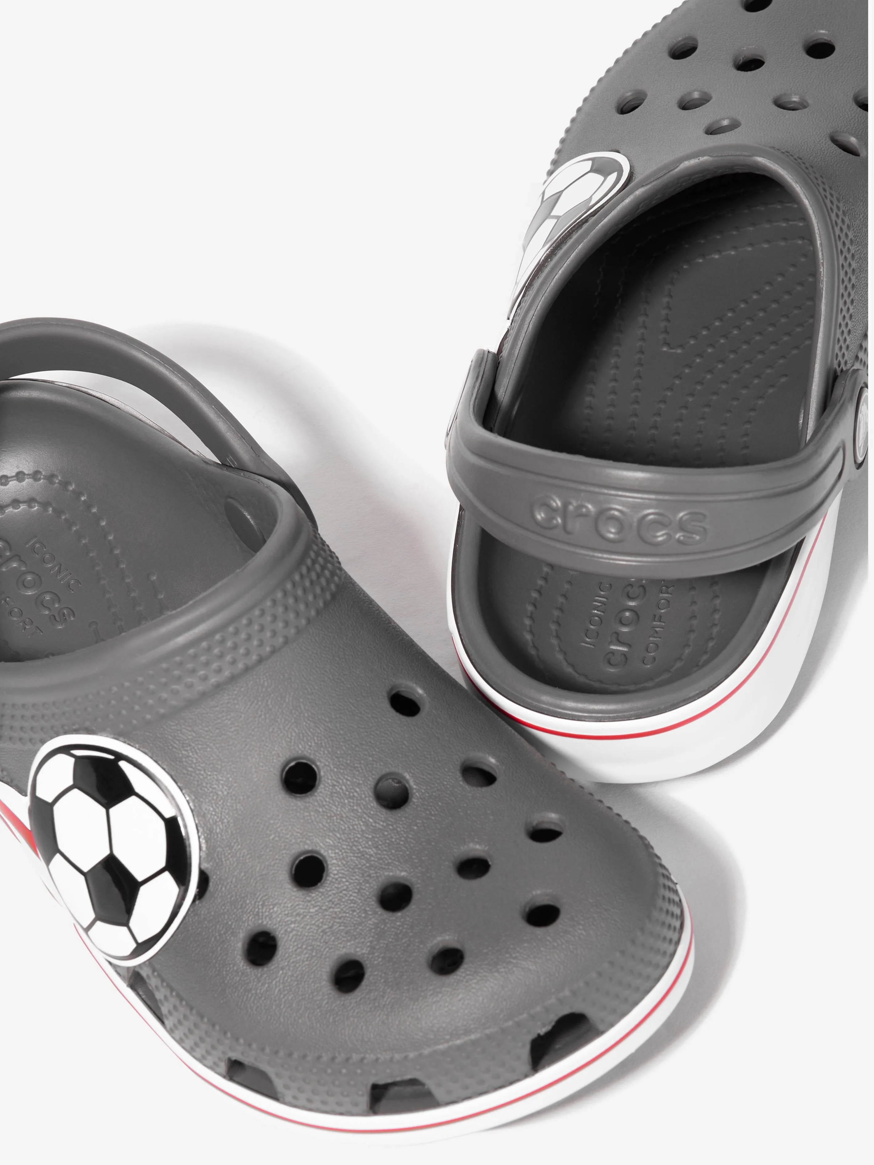 Phantom Ghost Soccer Cleats Crocs Boys Classic Soccer Band Clog in Grey