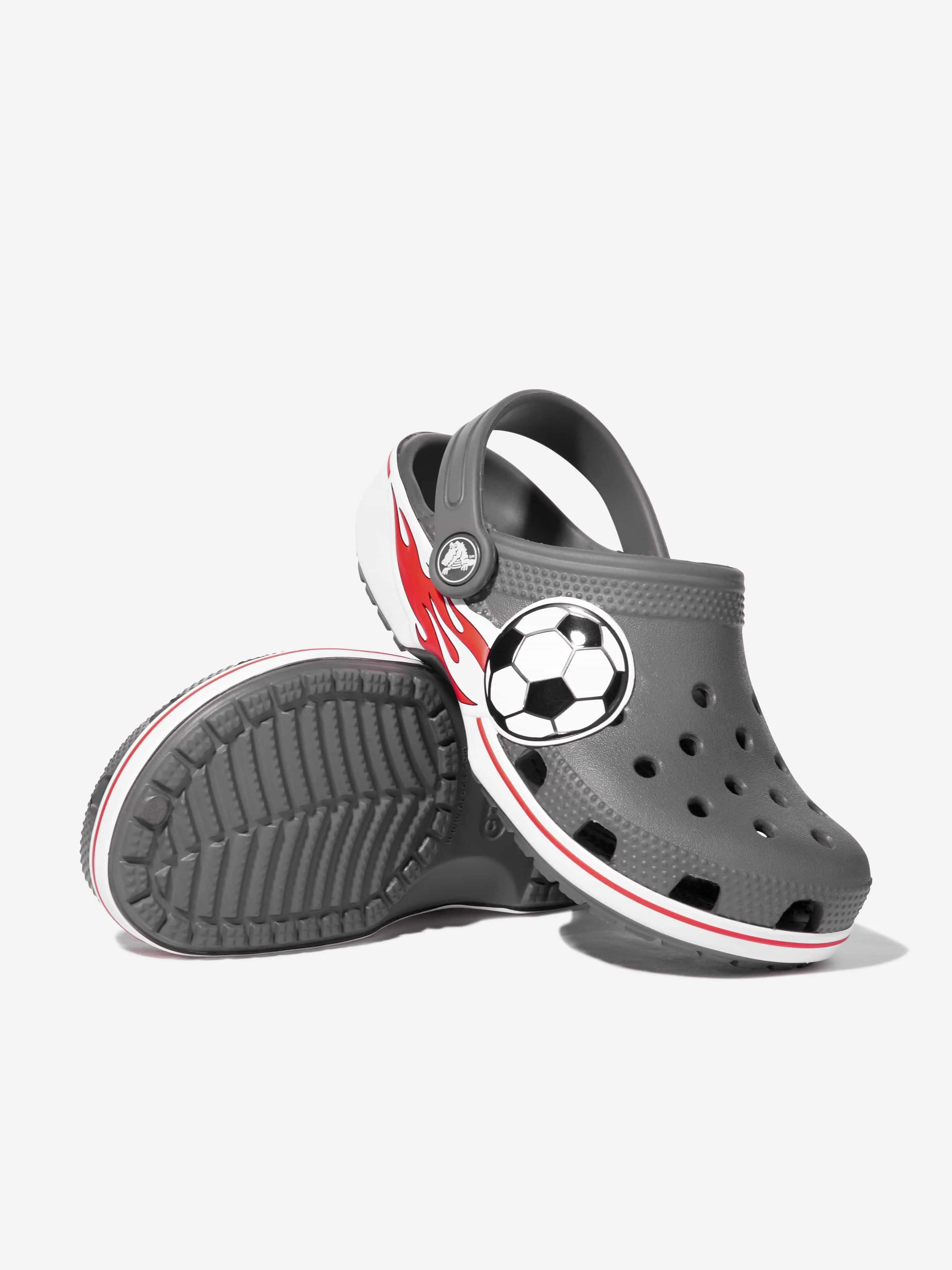 Crocs Boys Classic Soccer Band Clog in Grey Personalized Soccer Cleats Youth