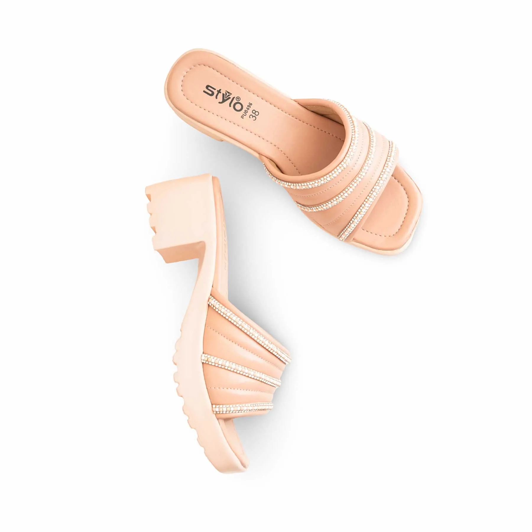 Pink Formal Slipper PU0496 Slippers With Detachable Soles