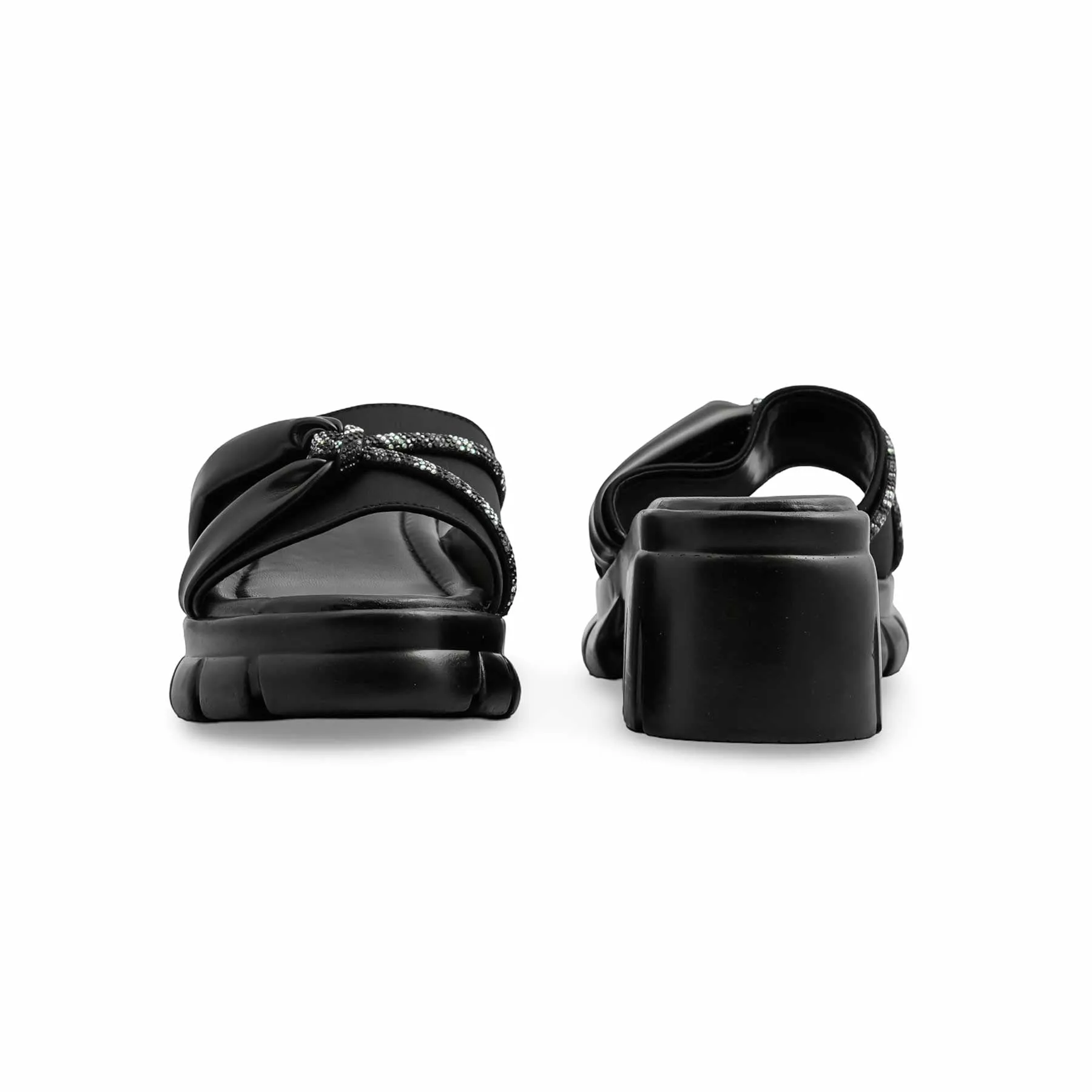 Hermes Slide Sandals Black Formal Slipper PU0580