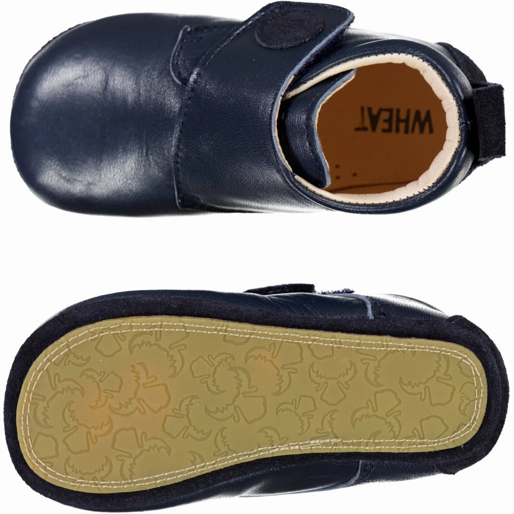 Peak Slippers Dakota Leather Indoor Shoe - navy