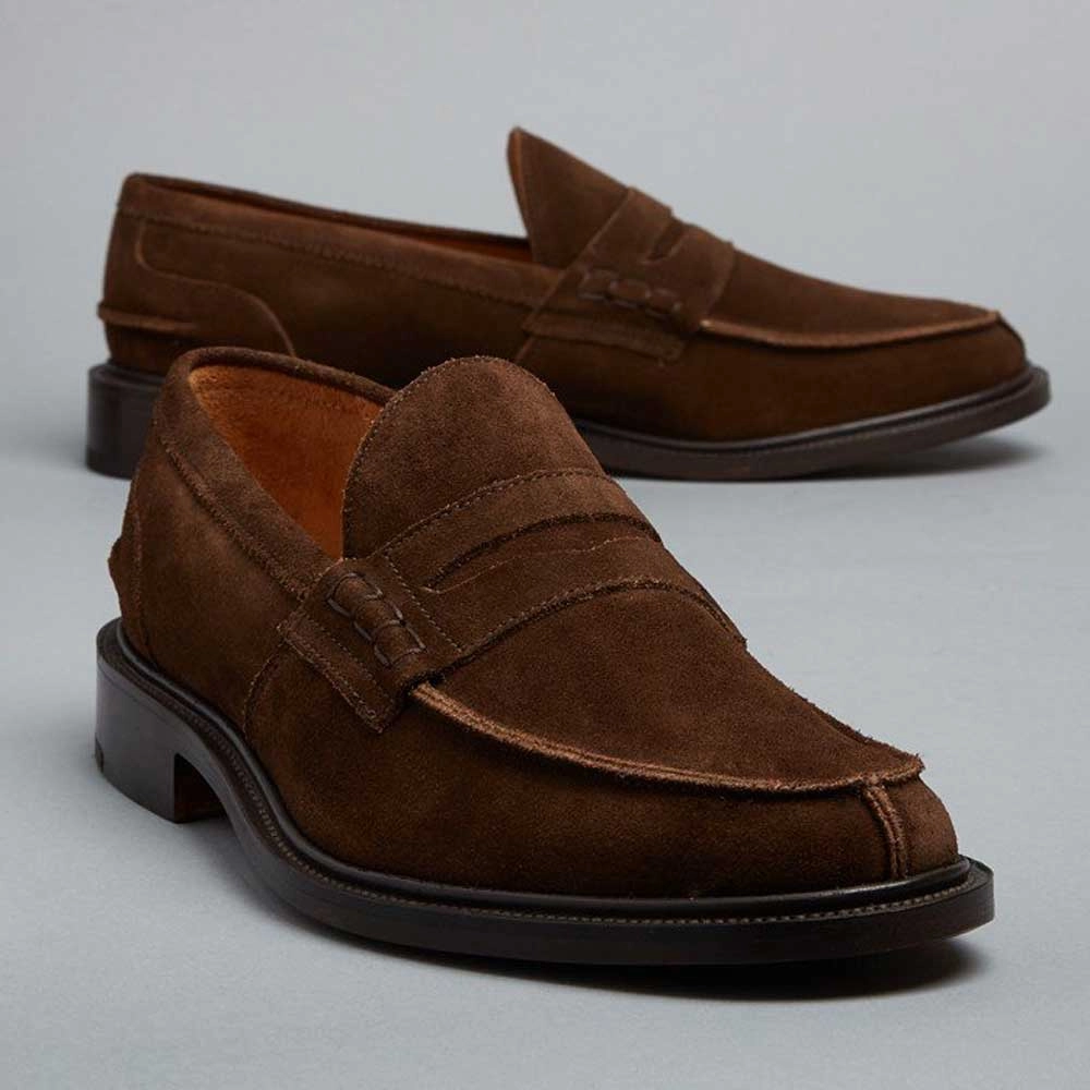 Tassel Loafers With Suit Tricker's James Penny Loafers - Mens Shoes - Chocolate Suede