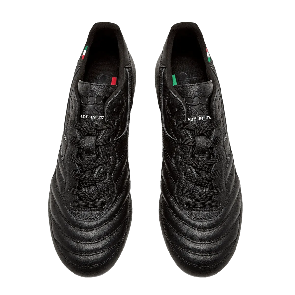 Soccer Cleats With Ankle Support Diadora Brasil Italy OG LT  MDU Firm Ground Soccer Cleats Black