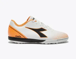 Elite Firm Ground Soccer Cleat Diadora Pichichi 7 Turf Soccer Shoes White Orange