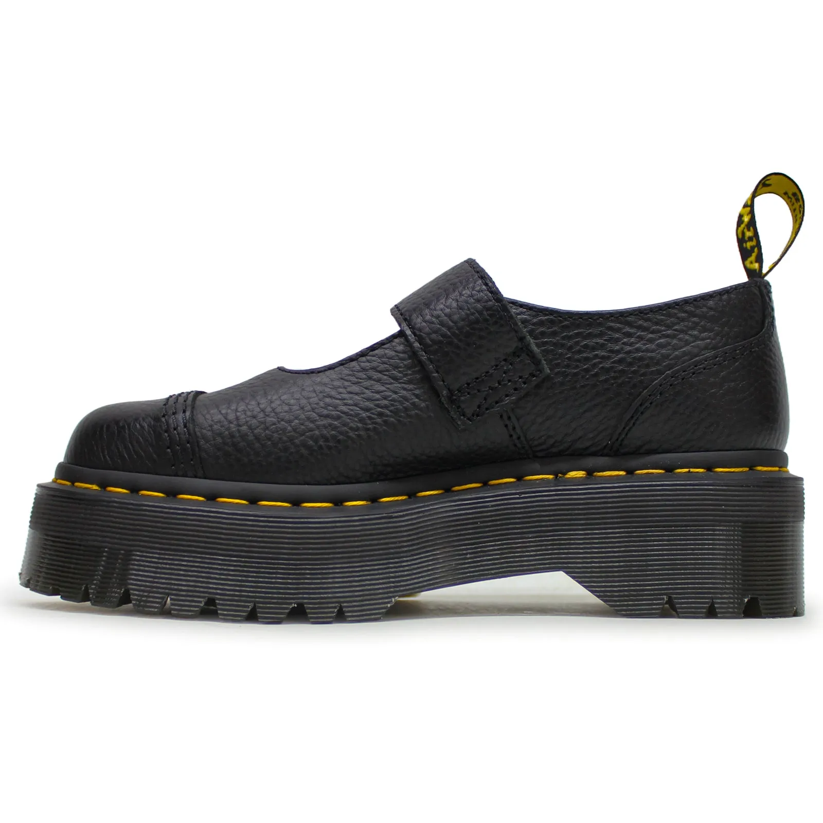 Wide Fit Slip On Casual Shoes Dr. Martens Addina Flower Milled Nappa Leather Women's Casual Black Shoes