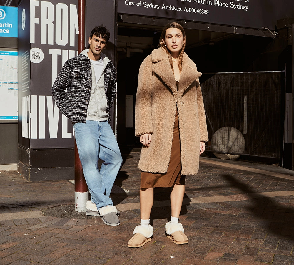 Homey Unisex Merino Sheepskin Lining Slippers Ankle Booties Tasmin Slippers