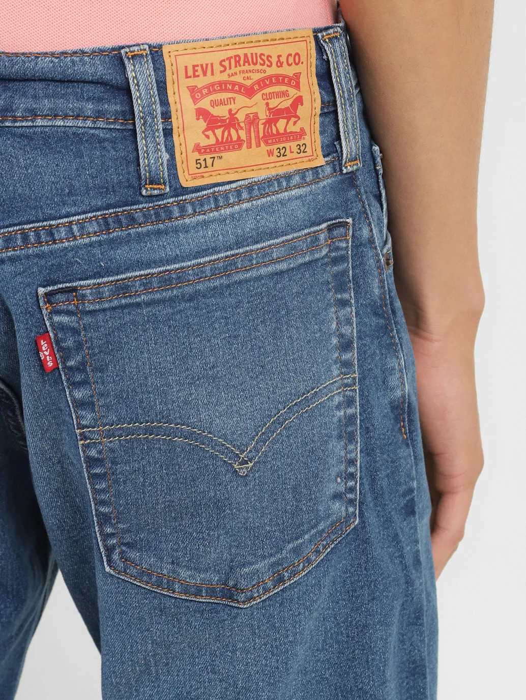 Boots And Buckles Men's 517 Blue Bootcut Fit Mid Rise Jeans