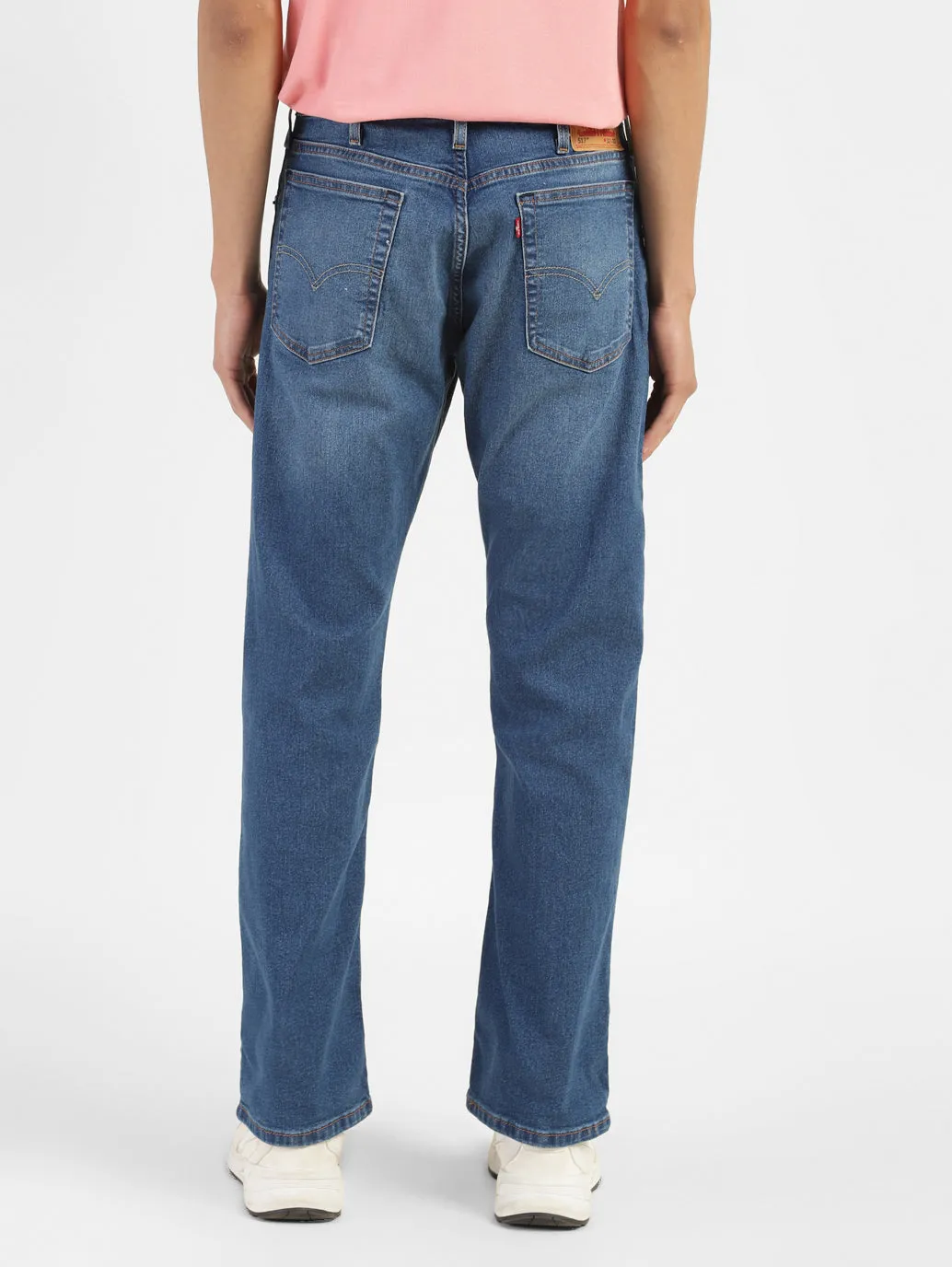 Chunky Platform Ankle Boots Men's 517 Blue Bootcut Fit Mid Rise Jeans