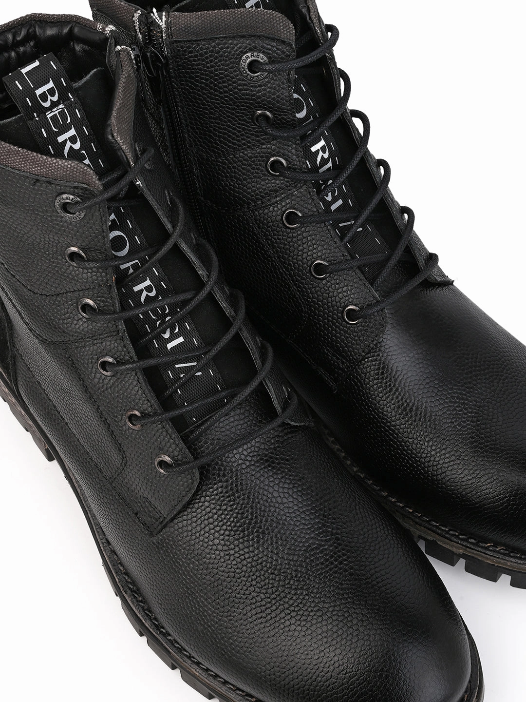 Leather High Boots Knee Black Leather Lace Up Boots
