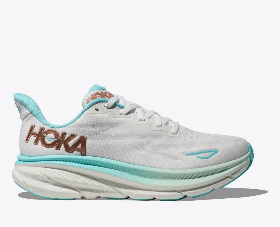 Hoka Womens Clifton 9-Frost/Rose Gold (1127896-FTRS) Shoes In Oman