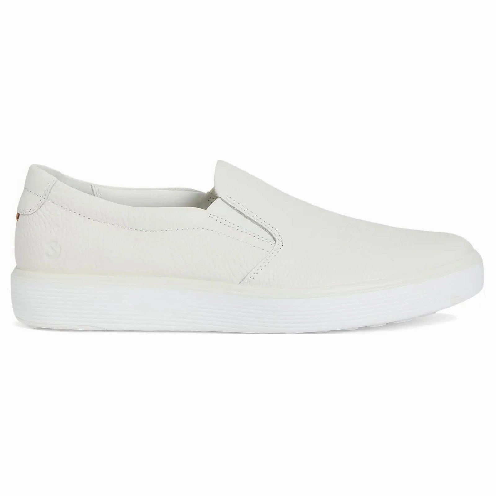Ecco Soft 60 219253 Leather Women's Slip On White Shoes No Socks Loafers