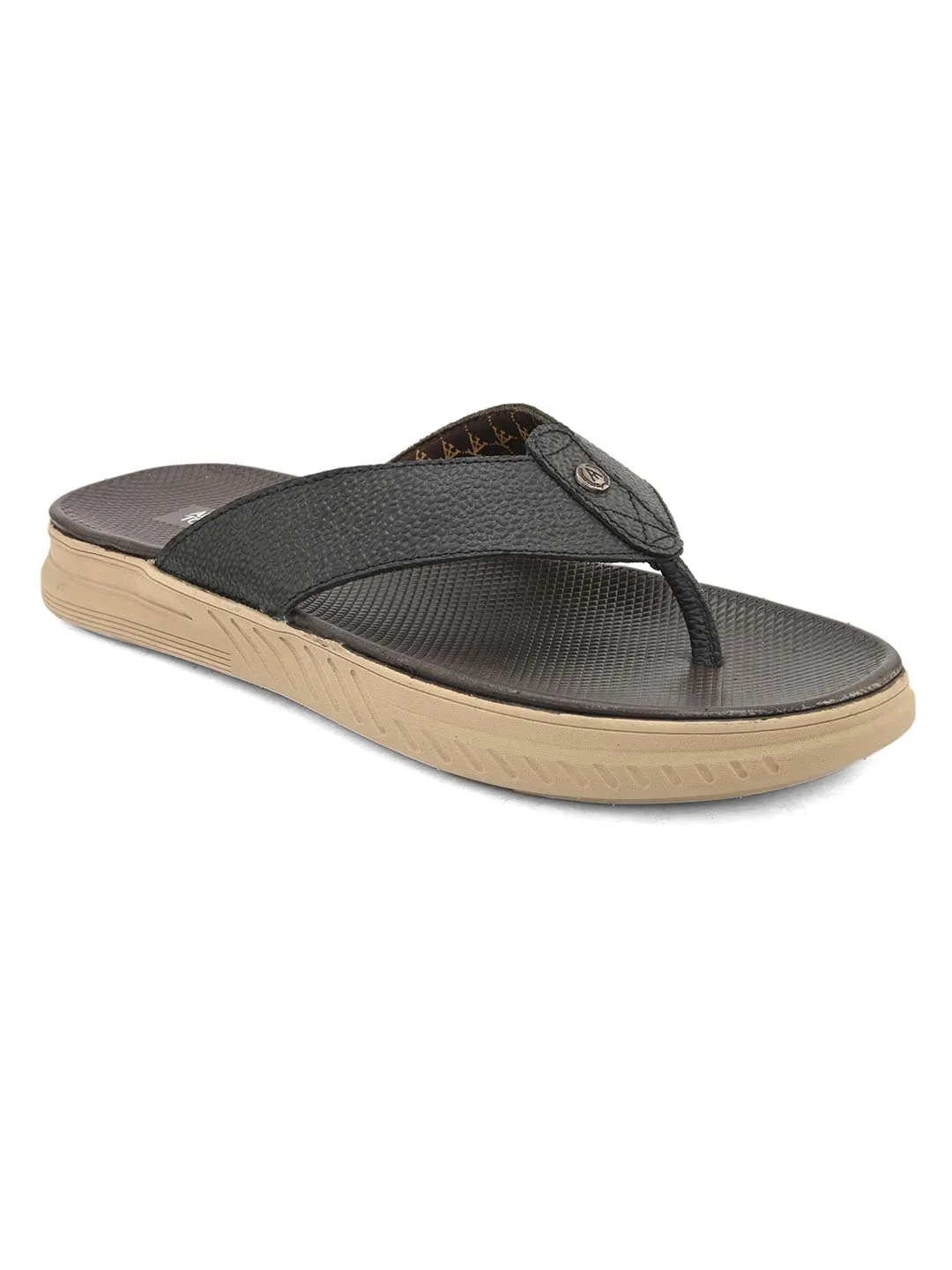 Alberto Torresi African Leather Thongs For Men With Extra Padded Flexible Footbeds Daily wear Qvc Revitalign Slippers