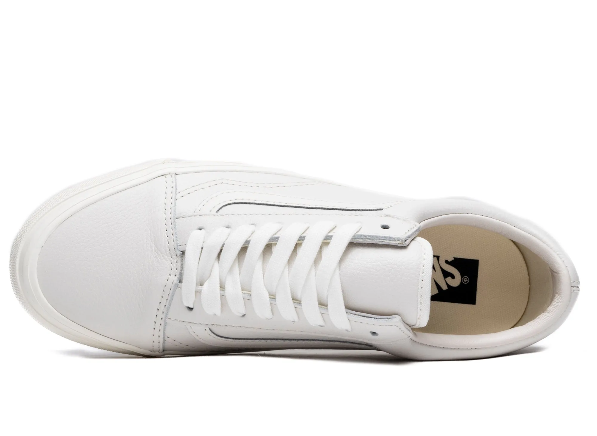 Vans LX Old Skool in Antique White Opaque Brushed Leather Lace-up Shoes