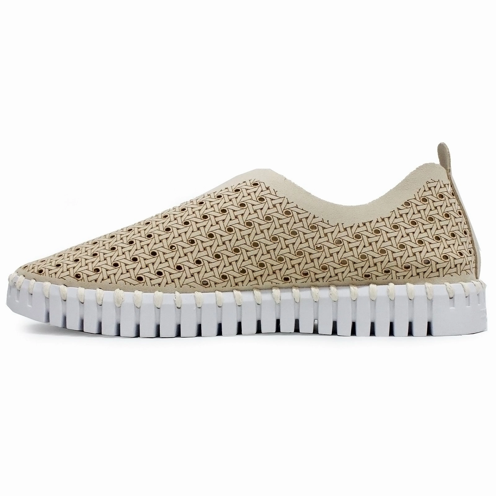 Ilse Jacobsen Tulip 4031 Nylon Polyurethane Women's Kit White Loafers Shoes Rubber Sole Loafers