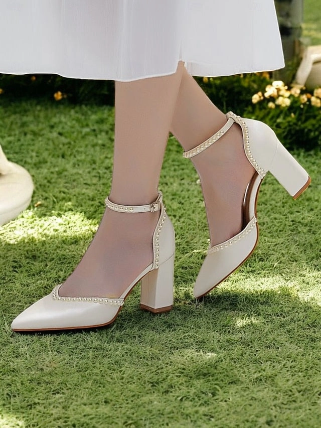 Elegant Women's Pearl-Embellished Wedding Heels New Balance 574 Baseball Cleats