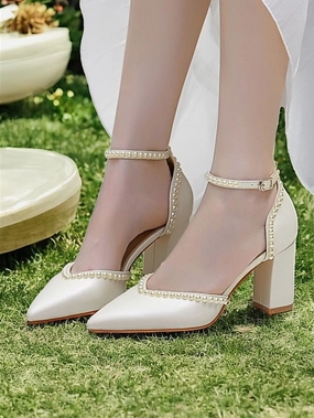Takumi Fujiwara New Balance Elegant Women's Pearl-Embellished Wedding Heels