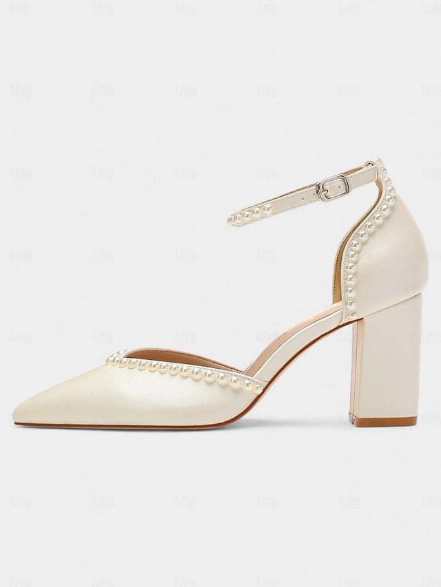 New Balance Jjound Elegant Women's Pearl-Embellished Wedding Heels