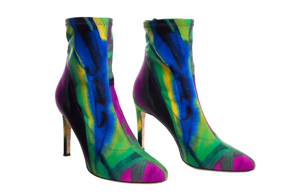 Giuseppe Zanotti Multi Tie-Dye Sock Boots SZ 37 Camouflage Cowboy Boots