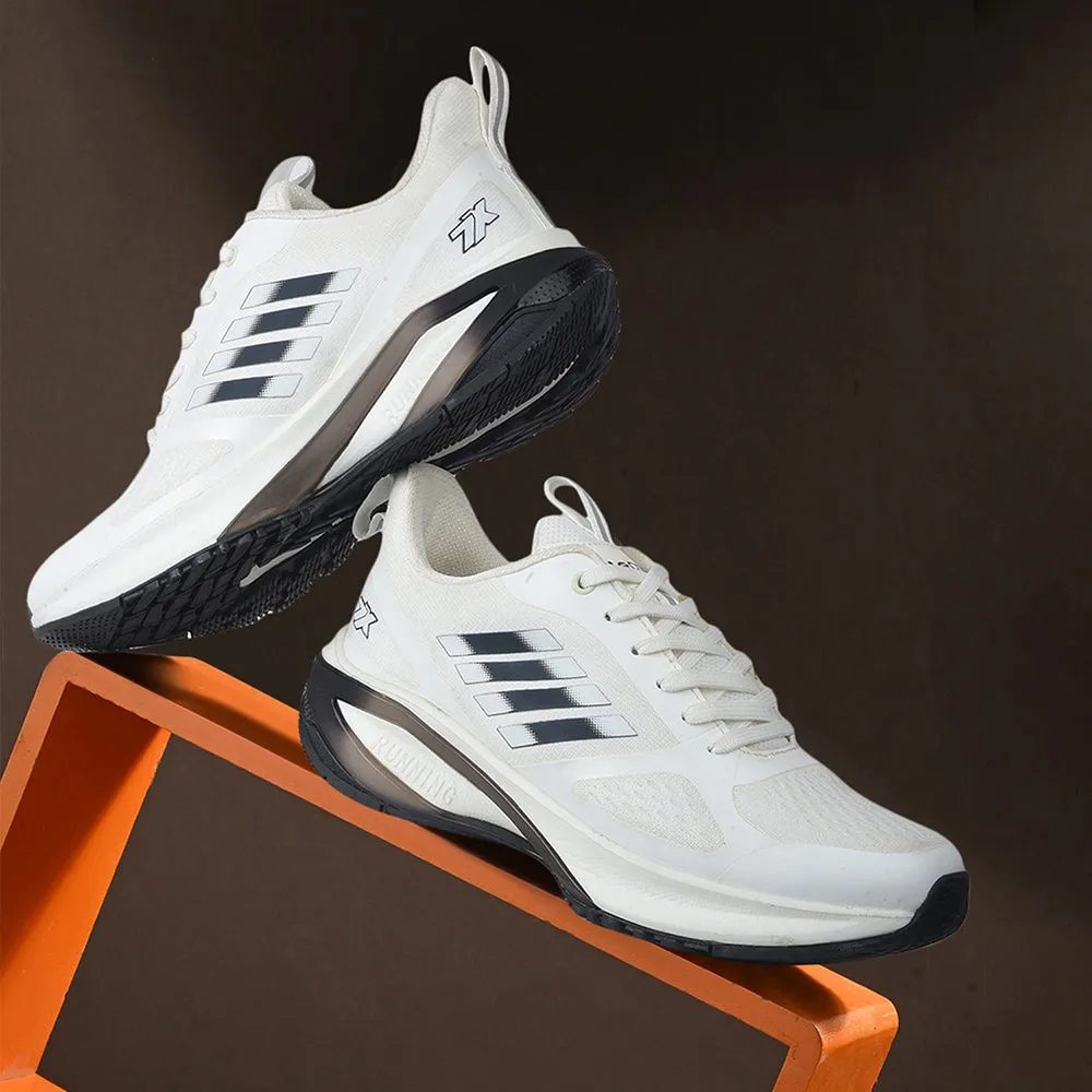 Leap7x White Sports Lacing Running Shoes For Men RUNNY-1E By Liberty Street Running Shoes