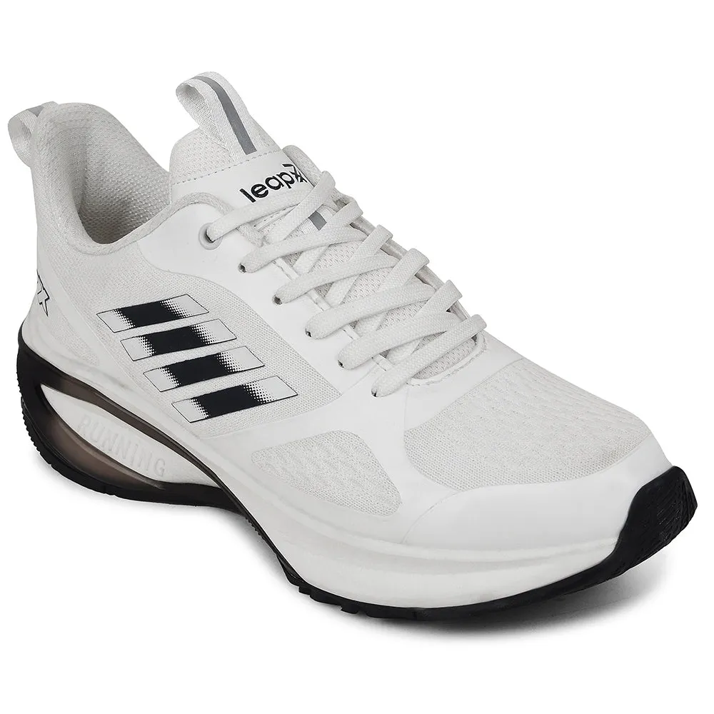 Leap7x White Sports Lacing Running Shoes For Men RUNNY-1E By Liberty Good Running Shoes With Bad Knees