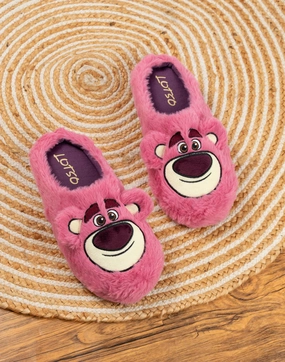 Slippers With Strap On Back Disney Pixar Toy Story Lotso Womens Pink Mule Slippers