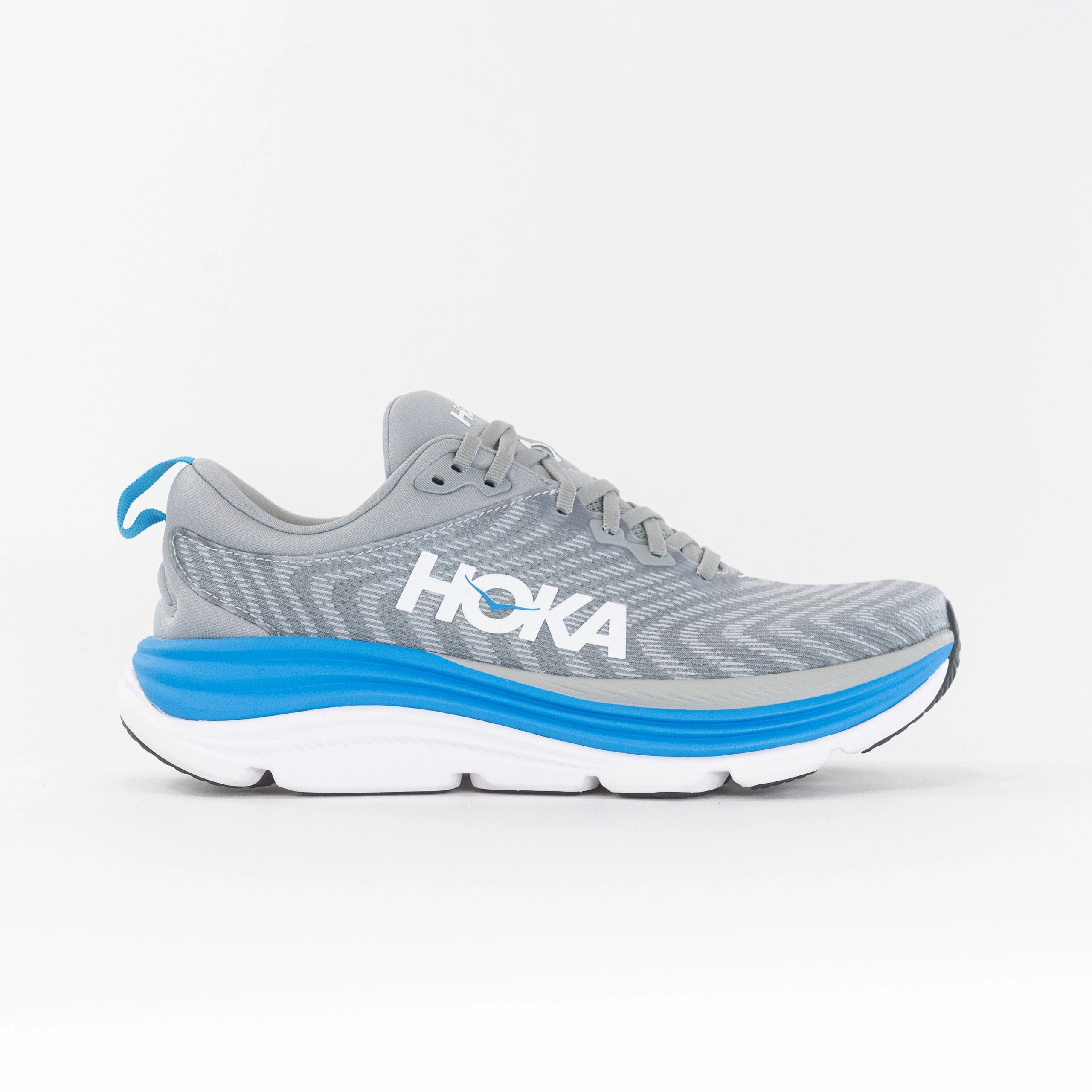 Hoka Gaviota 5 Wide (Men's) - Limestone/Diva Blue Shoes Left Side Hurts
