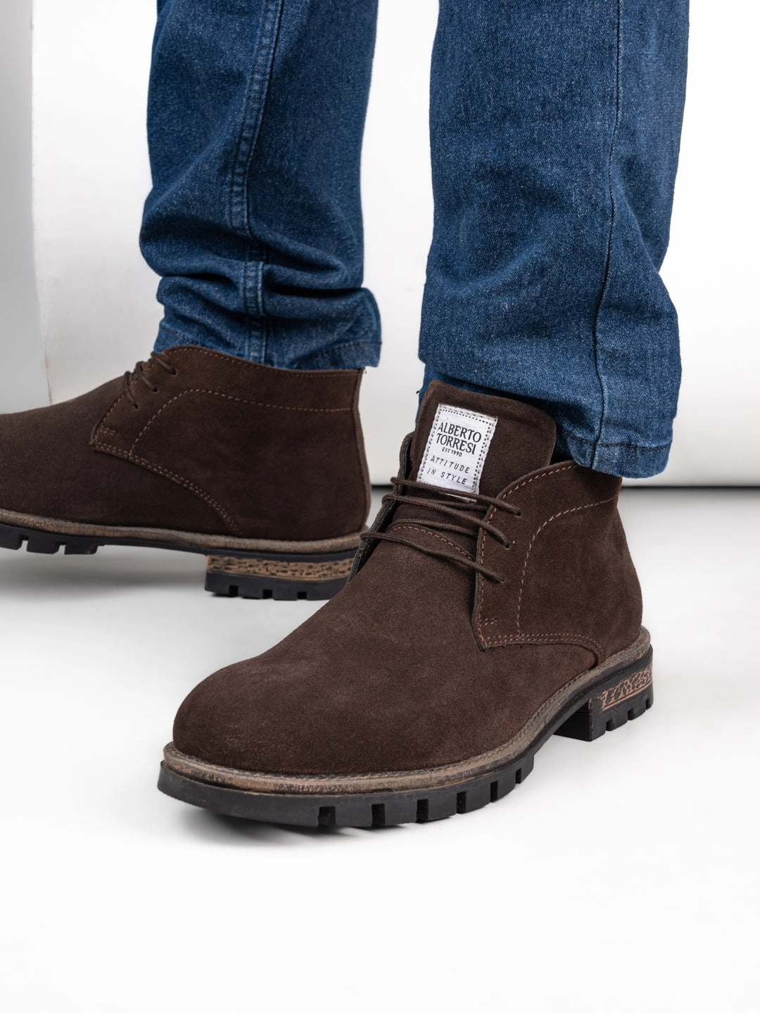 Tall Dress Boots Alberto Torresi Headon Series Devl559 Genuine Suede High Tops For Men