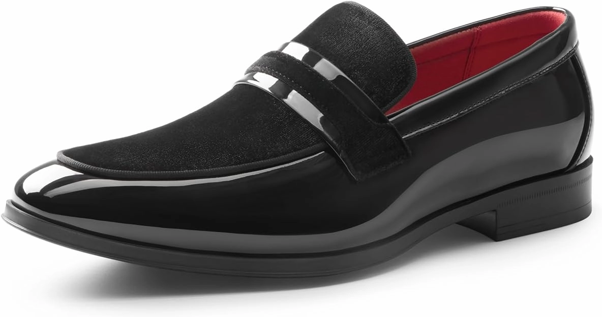 Patent Loafers Classic Velvet Slip-on Dress Shoes Loafers With Flowers