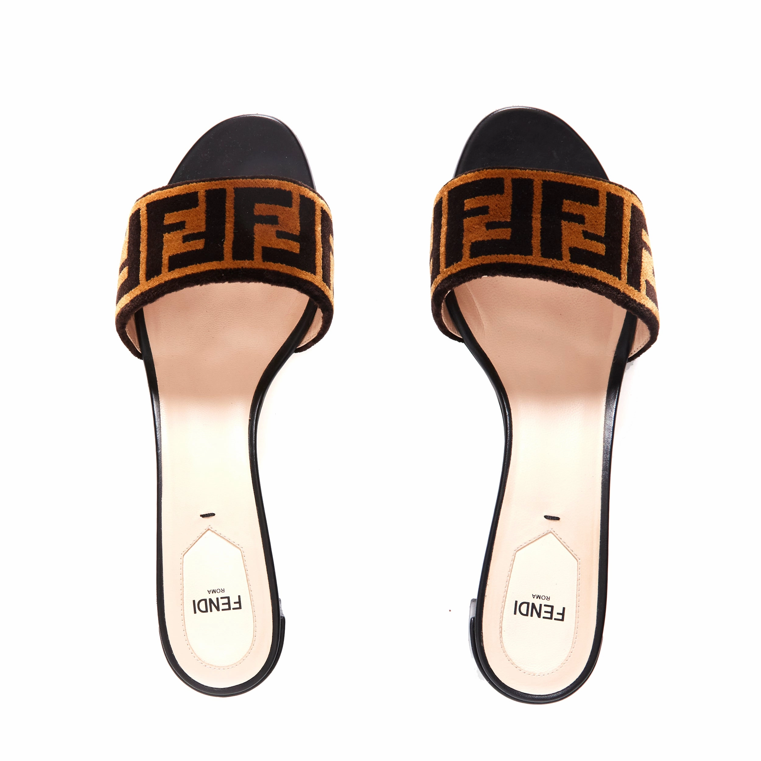 FENDI Bronze Tobacco Zucca Velvet Slip On Mules New Balance 725 Sneaker