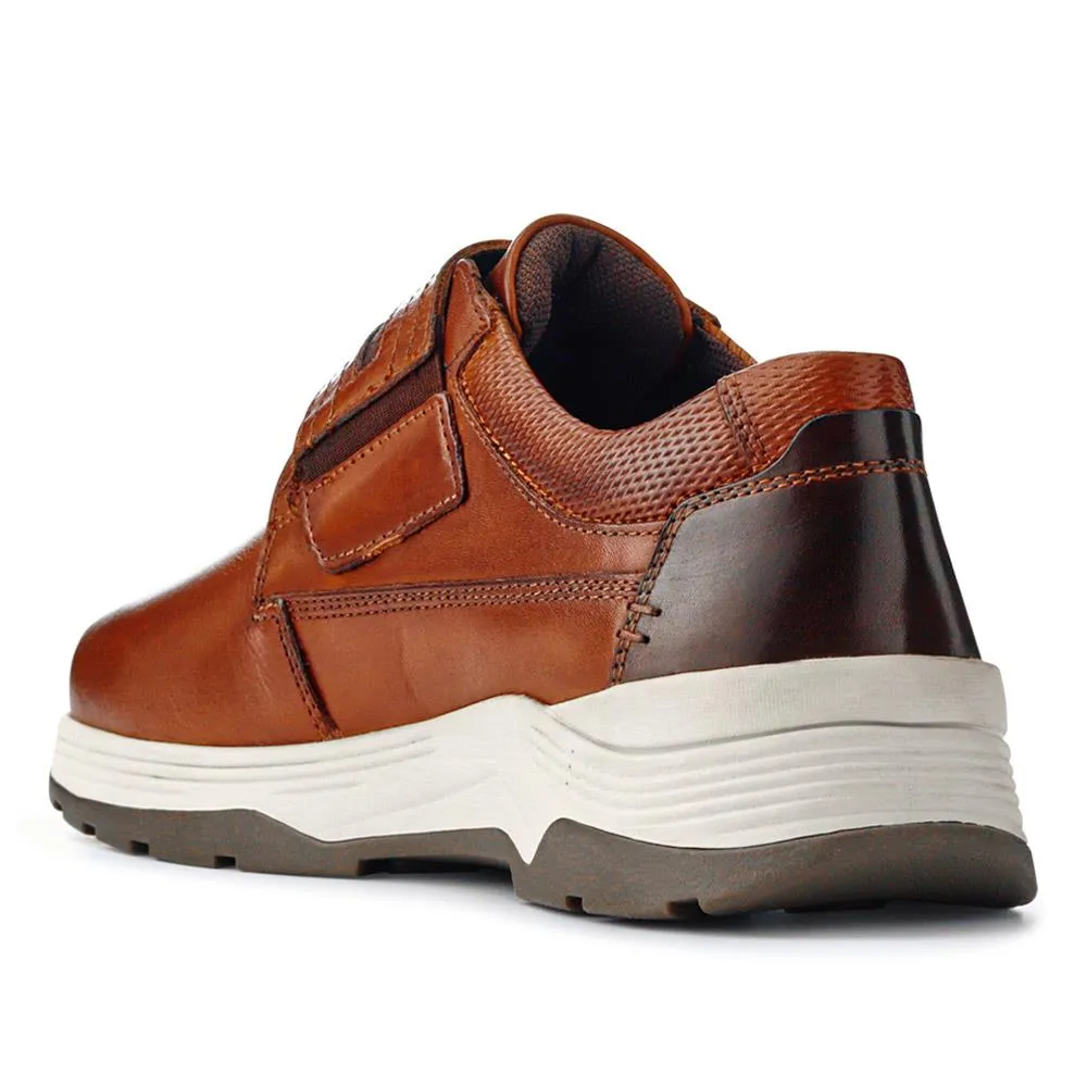 Wide-Fitting Casual Shoes - CALEB / 326 960 - Cognac Casual Brown Shoe