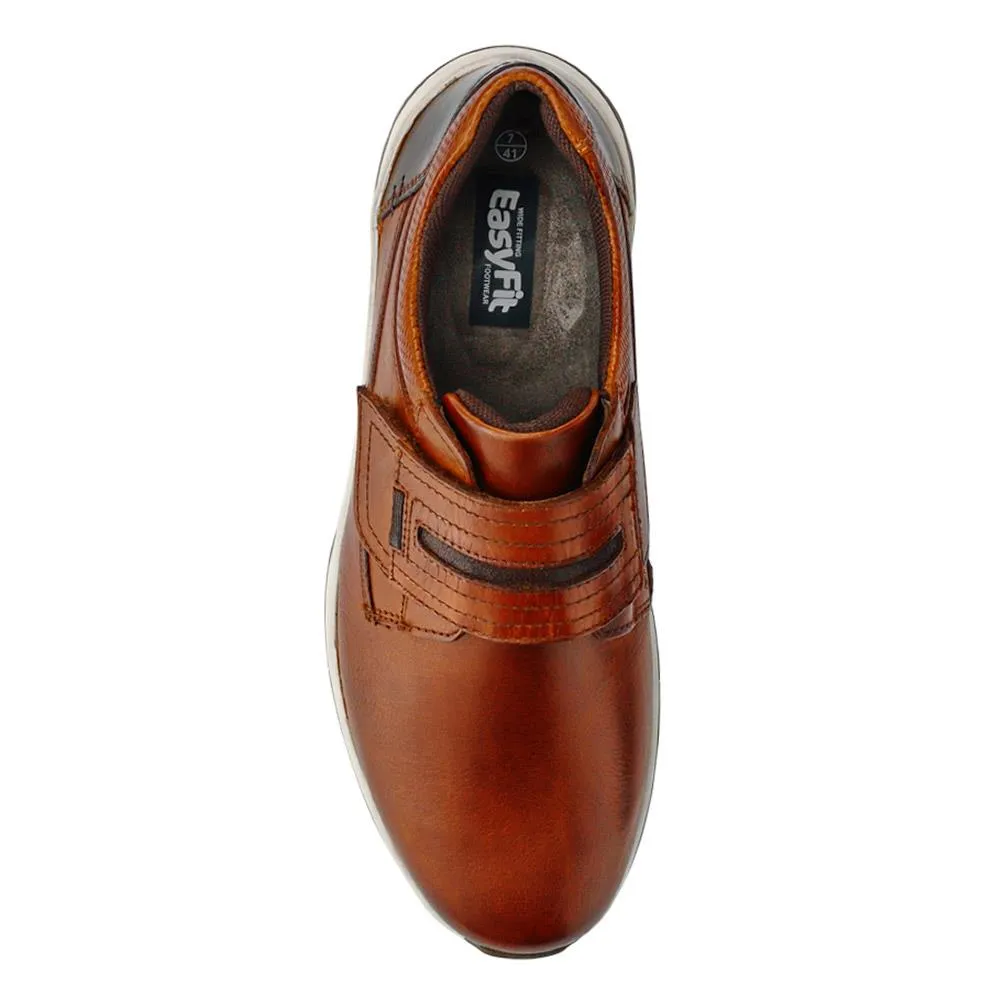 Wide-Fitting Casual Shoes - CALEB / 326 960 - Cognac Fall Shoes
