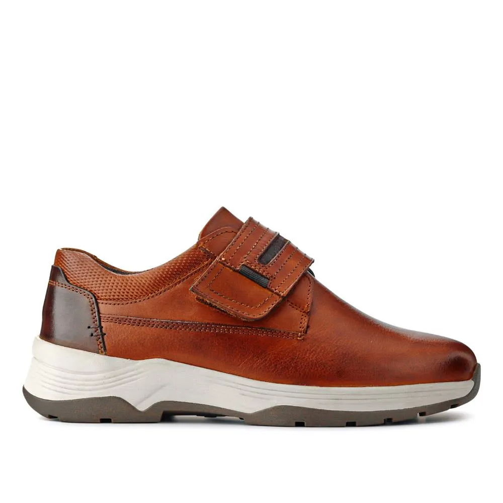Semi Casual Leather Shoes Wide-Fitting Casual Shoes - CALEB / 326 960 - Cognac