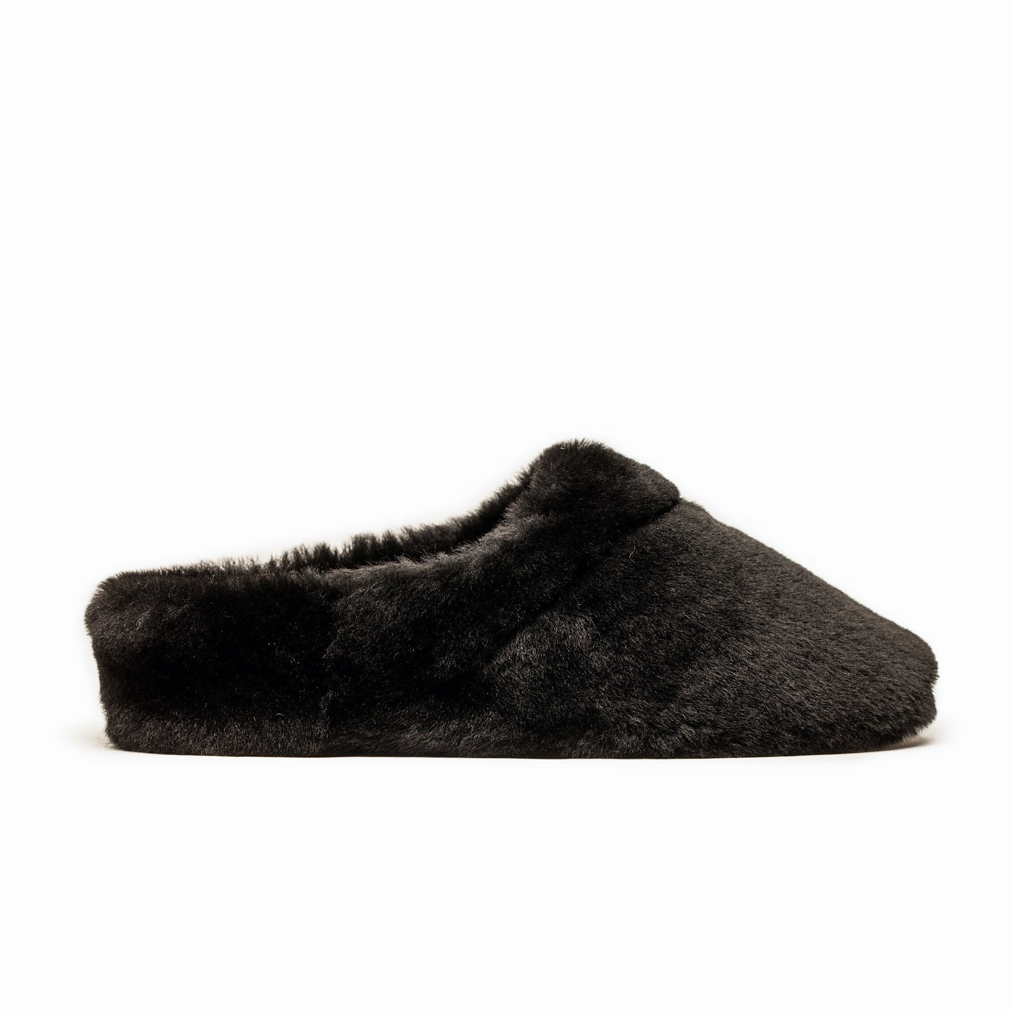 SLIPPERS Black | Shearling Happy Face Slippers