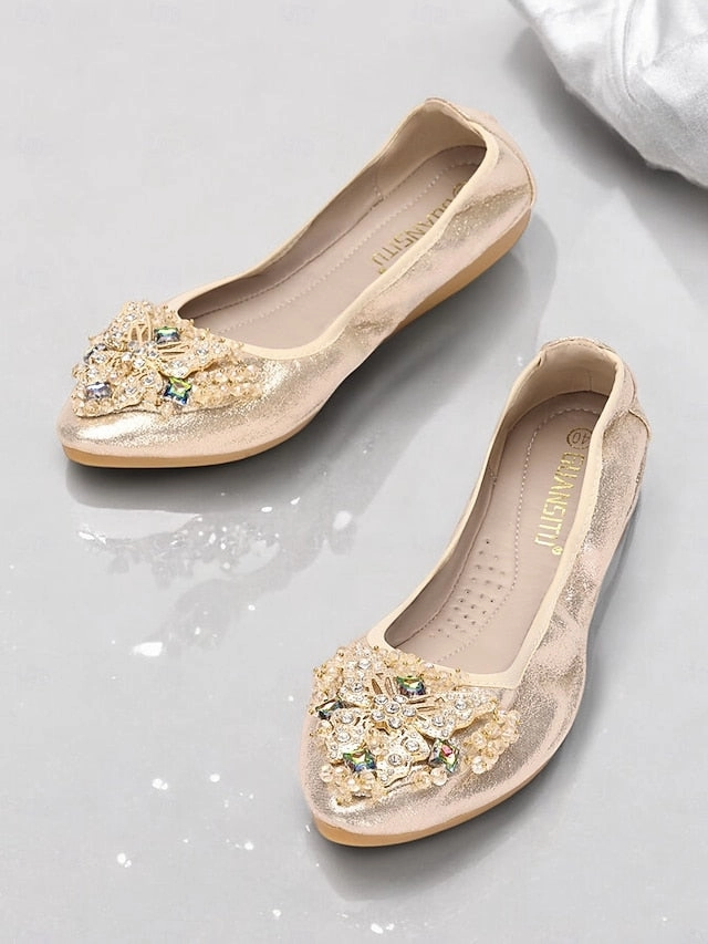 New Balance 574 Grey Reflective Flats Glitter Crystal Women's with Gold Foldable