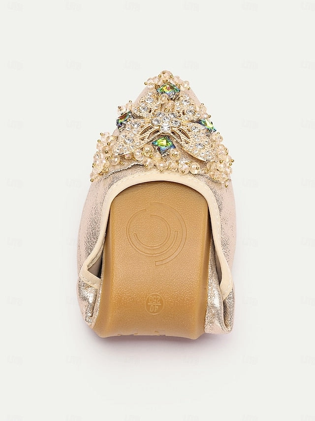 Flats Glitter Crystal Women's with Gold Foldable New Balance 928v3 Replacement