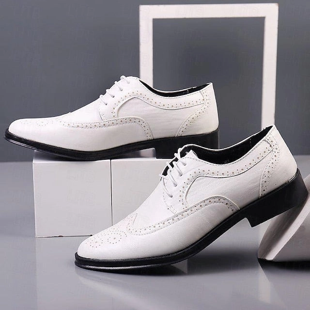 New Balance Dad Shoes Blue Formal Brogue - Men's Dress White Oxford Shoes Classic