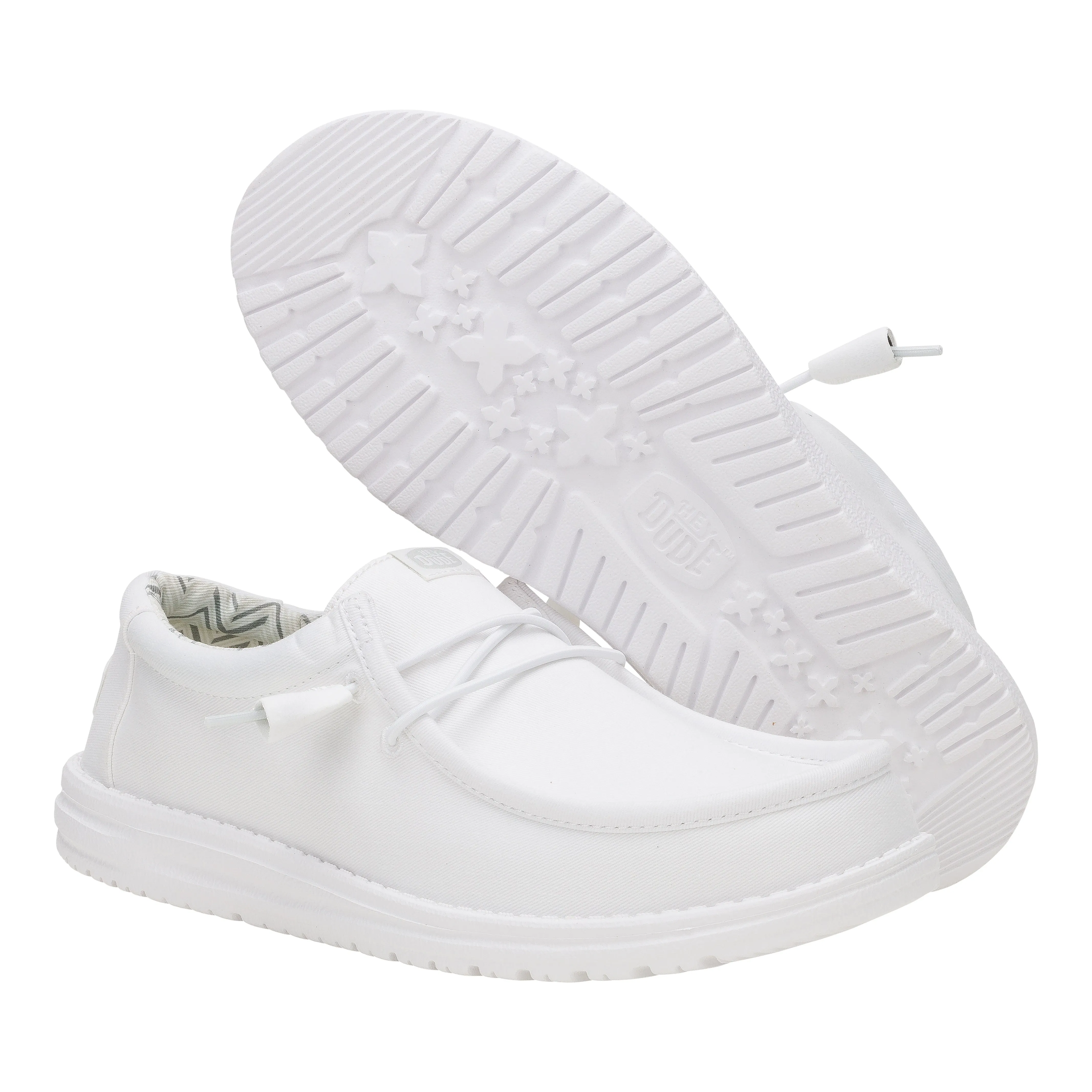Lace-up Shoe Wally Stretch Canvas - White/White