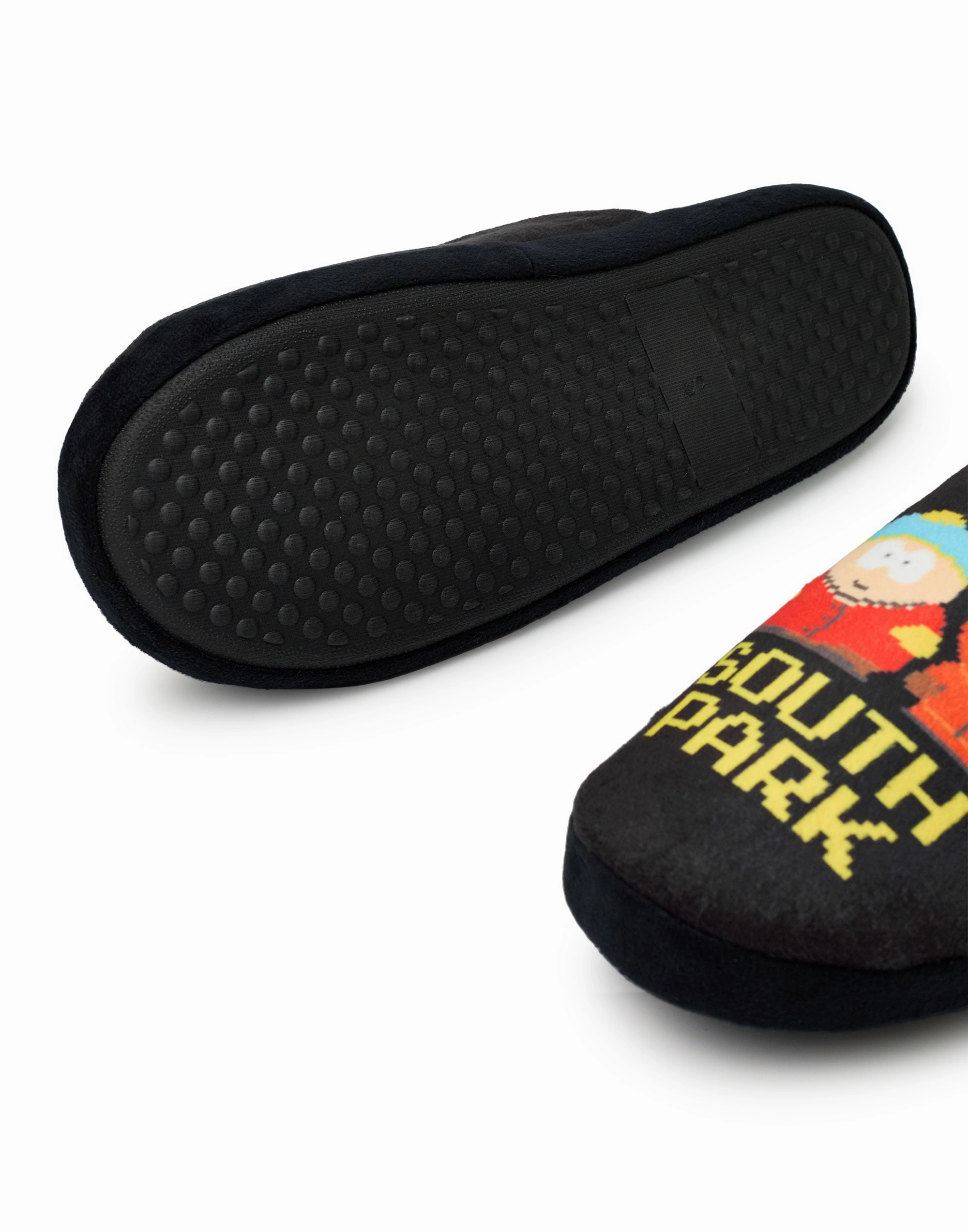 South Park Pixel Scene Mens Black Mule Slippers Mia Bow Slippers