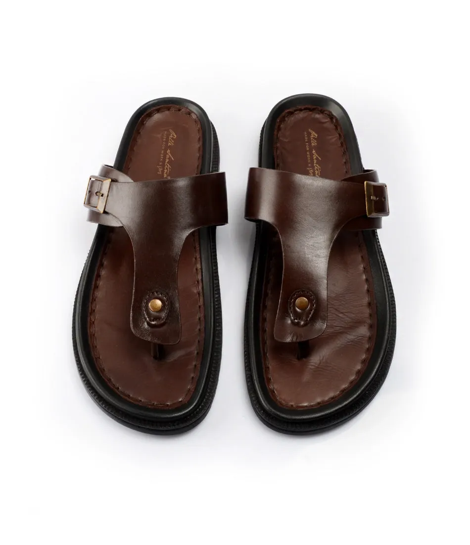 Giant Slippers Palermo Leather Slippers - Brown