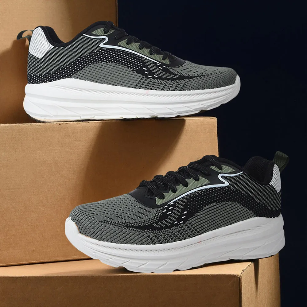 Running Shoes For Flat Foot Force 10 Olive Green Sports Lacing Running Shoes For Men MATCHER-8E By Liberty