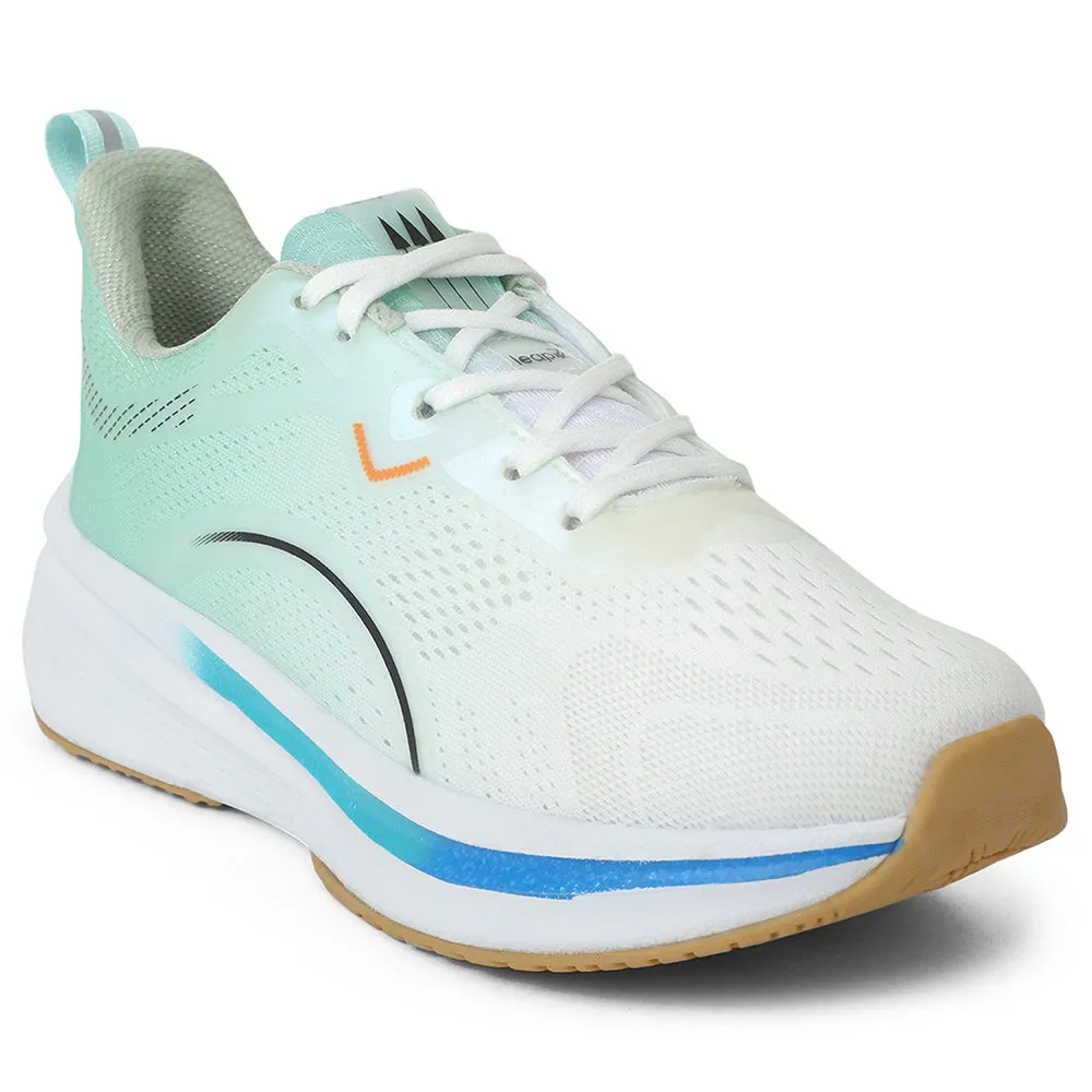 Leap7x Sea Green Sports Lacing Running Shoes For Men PACIFIC-1E By Liberty Running Shoes For Cross Country