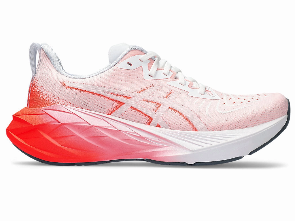 Asics.com Tennis Shoes Men's Asics Novablast 4, White/Sunrise Red, 9 D Medium
