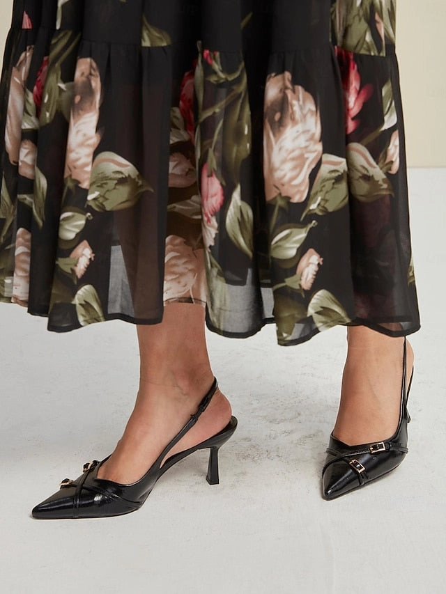 New Balance Mx608ab5 Slingback with Heels Elegant Toe Pointed Black Women's