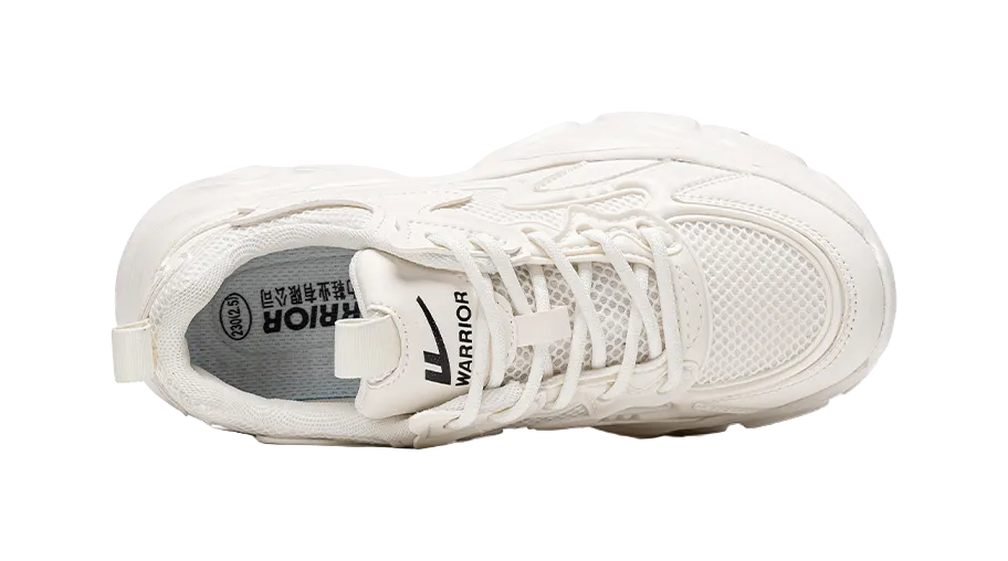 Warrior Abrasion Resistant, Breathable, Lightweight, Height Increasing Low top Chunky Sneakers Women's Beige Casual Shoes 21911 Zip Code