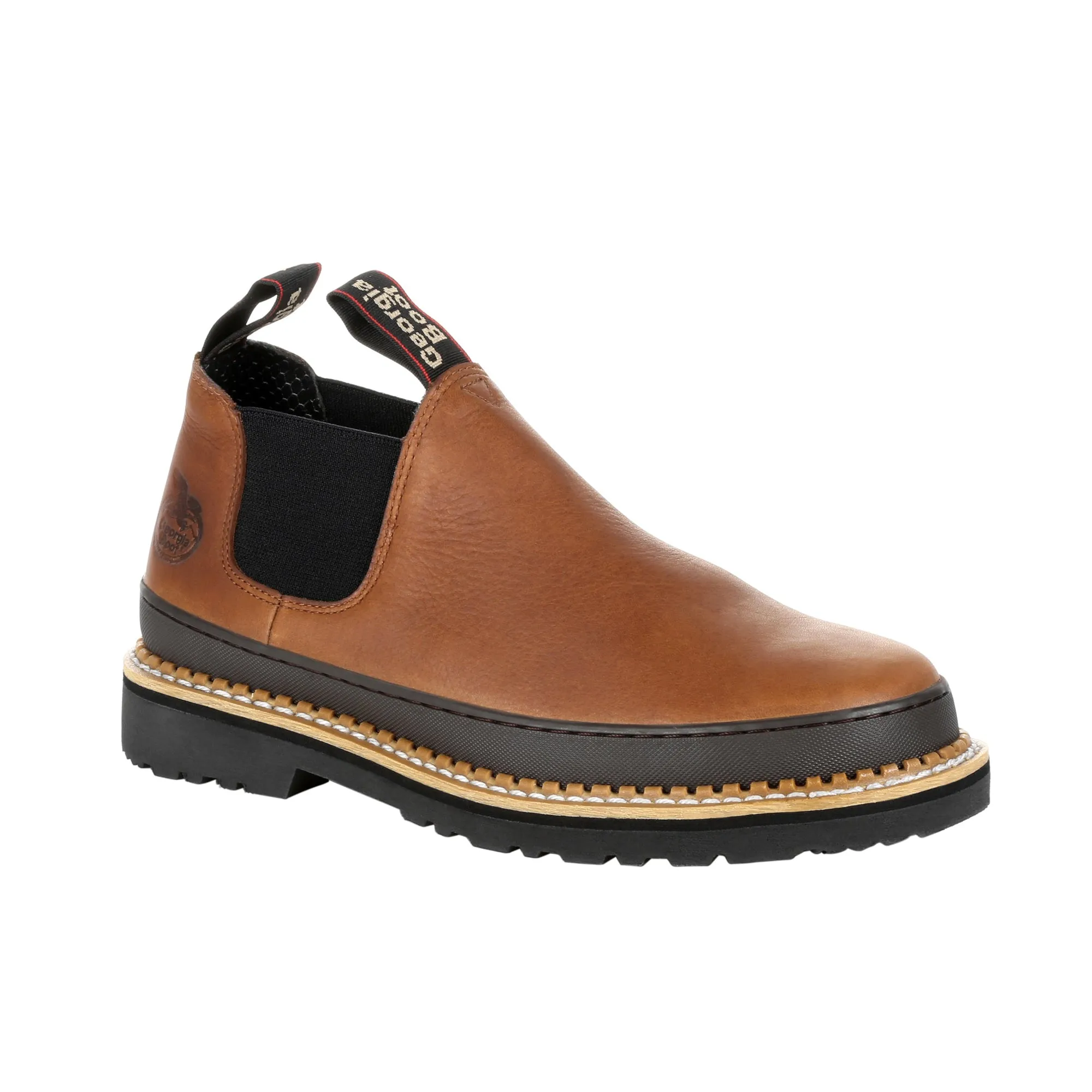 Girls Boots Georgia Mens Brown Leather Revamp Romeo Slip-On Shoes