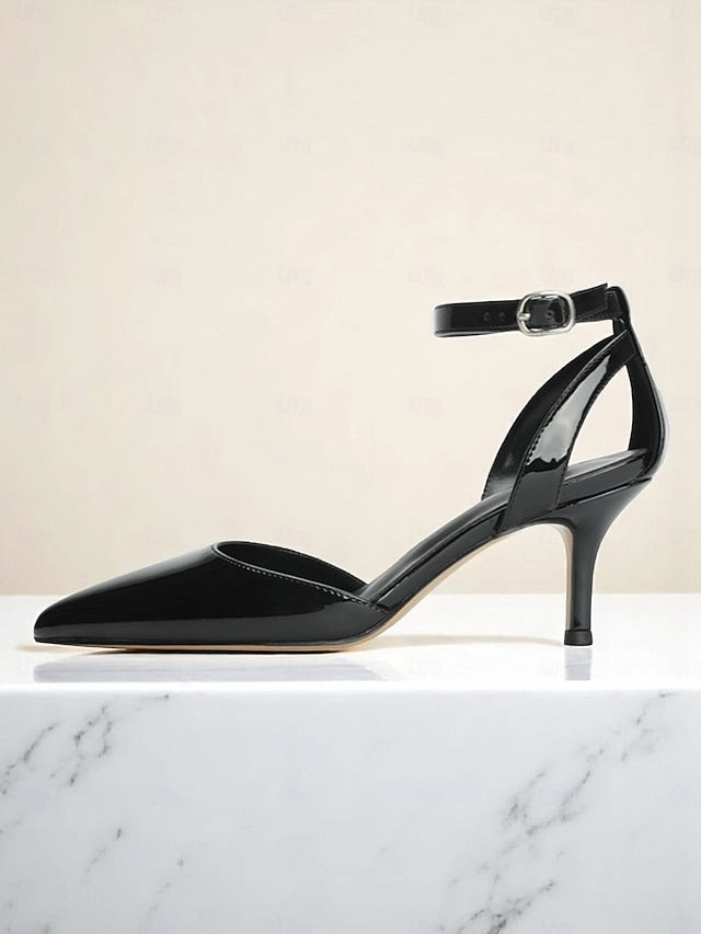 Gold Women's Ankle Glitter Strap Heels