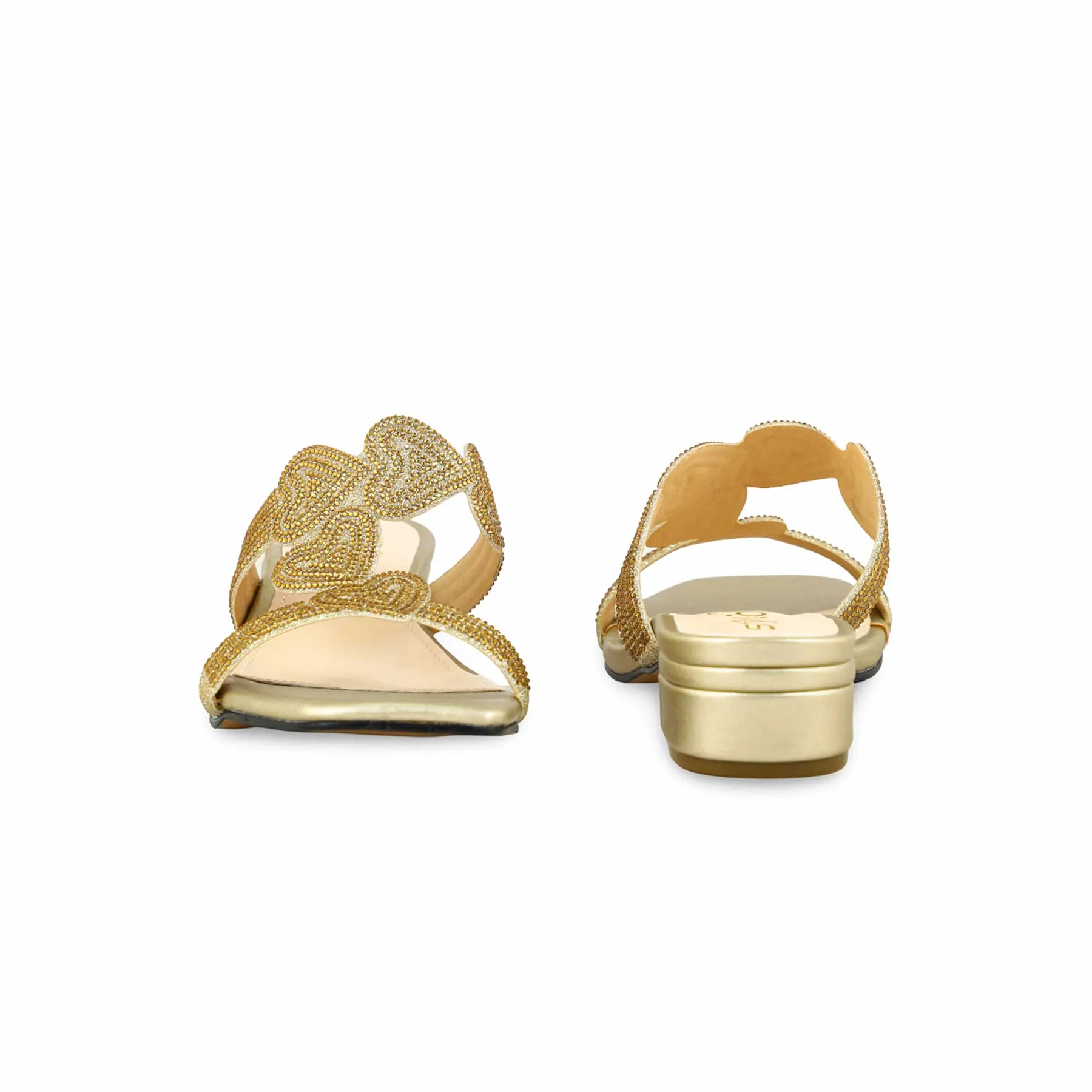 Golden Fancy Slipper For Ladies FN7889