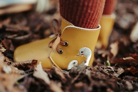Sparkly Ankle Boots Goose Booties - Ochre
