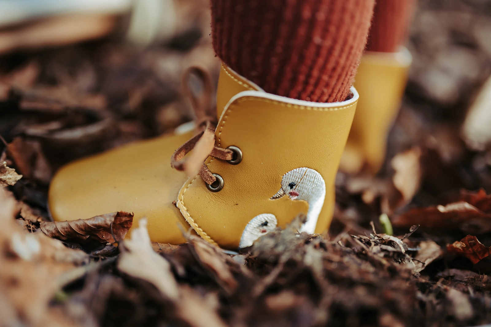 Ankle Boots With A Wedge Heel Goose Booties - Ochre