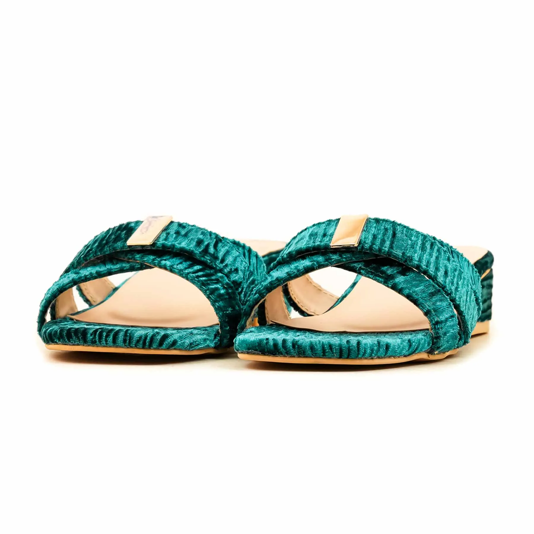 Green Formal Slipper FR8392 Slippers Fluffy